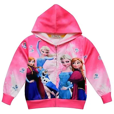 Buy Frozen Elsa And Anna Girls Baby Toddler Hoodie Top Thin Jacket Size 3-8 Au Stock • 13.99£