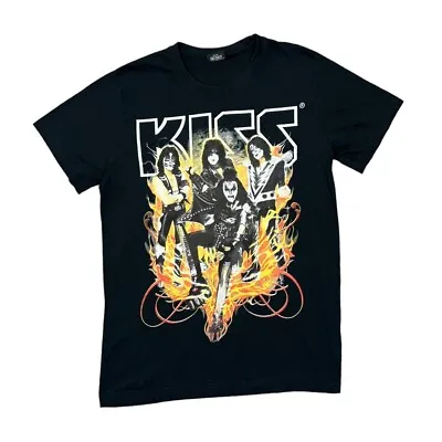 Buy KISS (2014) Classic Logo Spellout Glam Metal Hard Rock Music Band T-Shirt Medium • 12.75£