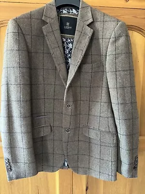 Buy HOUSE OF CAVANI Mens Size 42 Slim Fit Tweed Brown Check Blazer Hacking Jacket • 15£