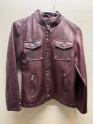 Buy Hype Jacket Womens/juniors Size Large Faux Leather Berry Color • 17.04£