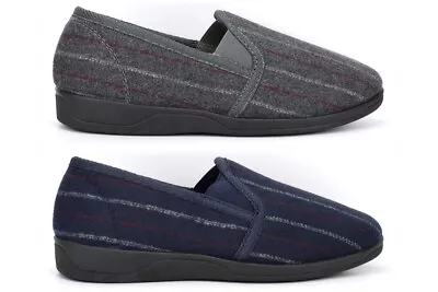 Buy Mens Carpet Slippers Mens Slip On Slippers Mens Slippers Sizes 7-13 Size 13 Navy • 13.44£