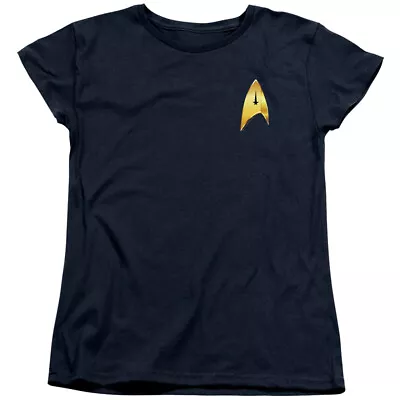 Buy Star Trek Womens T-Shirt Discovery Command Badge Navy Tee • 22.22£
