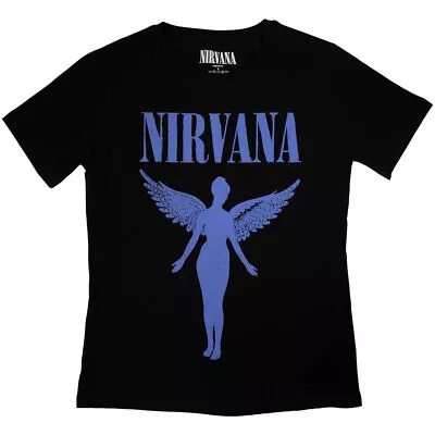 Buy Nirvana Angelic Blue Mono Boyfriend Fit T Shirt • 16.95£