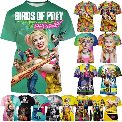 Buy Birds Of Prey Harley Quinn 3D Womens/mens Short Sleeve T-Shirt Casual Tops Tee • 10.79£