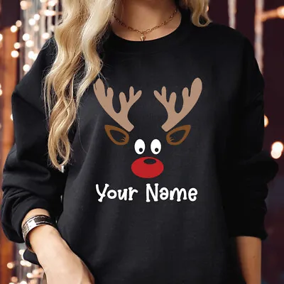 Buy PERSONALISED_SWEATSHIRT (5266) Reindeer BOY Christmas Customize Your Name Jumper • 19.95£