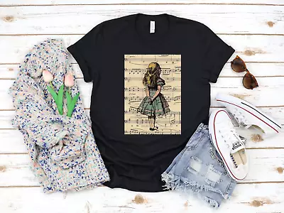 Buy Alice In Wonderland Illustrations 3/4 Short Sleeve Woman T Shirt T377 • 9.92£