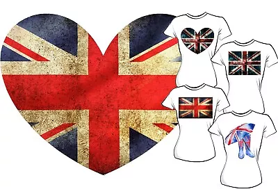 Buy Union Jack Heart  Flag Iron On T Shirt Transfer Usa Flag Save Up To 15% • 2.49£