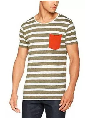 Buy Shine Original Men's Striped Tee W. Pocket Davis T-Shirt Size M (3657) • 10.99£