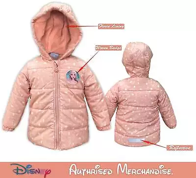 Buy Disney Frozen Queen Elsa Lightweight Water Resistant Hooded Puffer Jacket • 22.79£