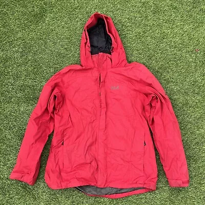 Buy Jack Wolfskin Texapore Jacket Mens XL Waterproof Rain Coat Red Full Zip Hiking • 19.95£