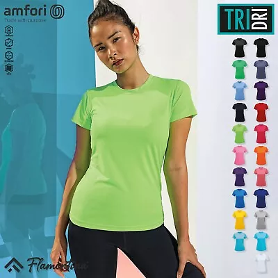 Buy Womens Short Sleeve T-Shirt Performance Gym Top Stretch Wicking Jogging TriDri • 6.86£