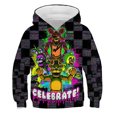 Buy Christmas Children Trend Anime Freddy’S Five Nights At Freddy’S Hooded Sweater • 28.15£