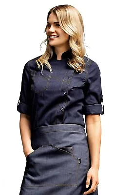 Buy Denim Chef Jacket Men's And Women's Model • 74.65£