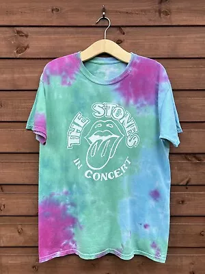 Buy The Rolling Stones Live In Concert Official Bright Tie Dye Unisex T-Shirt Size L • 10£