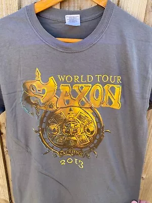 Buy Saxon World Tour 2013 T Shirt Short Sleeve With Tour Dates Size Small • 12£