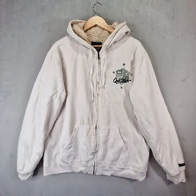 Buy Quicksilver Hoodie Mens XL White Sherpa Lined Full Zip Hooded Jacket • 24.99£