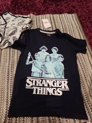 Buy NWT Marks And Spencers Age 9 To 10 Pjs Stranger Things Netflix Themed • 5.99£