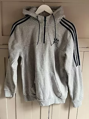 Buy Adidas Trefoil Half Zip Men's Pullover Hoodie In Grey - Medium Size • 4.50£
