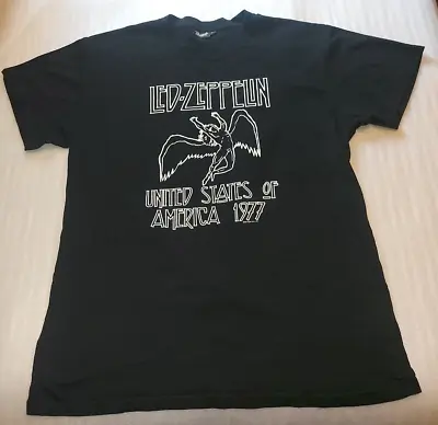 Buy Led Zeppelin United States Of America 1977 T Shirt  Black - Size XL • 16.99£