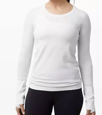 Buy Lululemon Swiftly Tech Long Sleeve 2.0 Crew T-Shirt White Gym Yoga Womens 14 • 28.34£