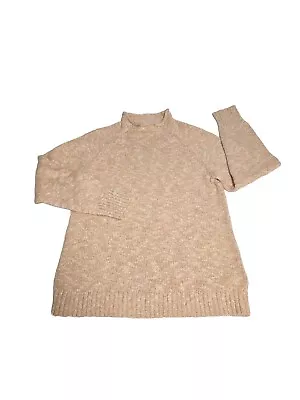 Buy LL Bean Melange Roll Neck Rag Sweater Long Sleeve Womens Medium Beige 507416  • 19.21£