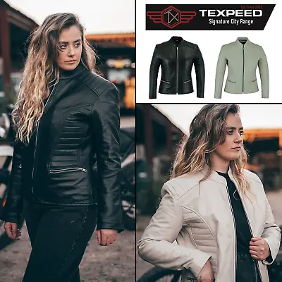 Buy Womens Leather Jacket Coat Motorcycle Casual Style Genuine Ladies Biker Design • 49.99£