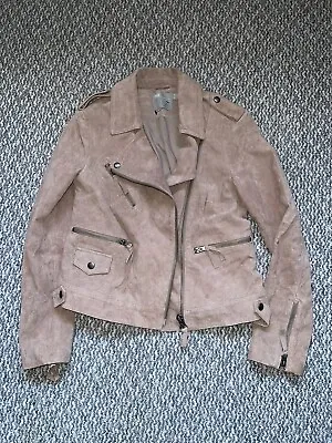 Buy Womens ASOS 100% Leather Jacket Soft Suede Feel Size 10 Pale Pink VGC (HH) • 29.99£