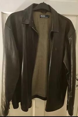 Buy  Ralph Lauren Polo 100% Lambskin Leather Jacket Large Dark Brown Great Condition • 190£