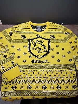 Buy Harry Potter Hufflepuff Ugly Holiday Sweater Boxlunch Exclusive Size Large Ylw • 20.84£