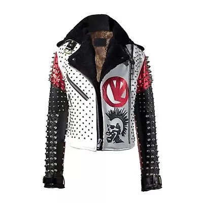Buy Men Punk Style Rock Star Biker Studded Jacket Handmade Fashion Motorcycle Jacket • 199.99£
