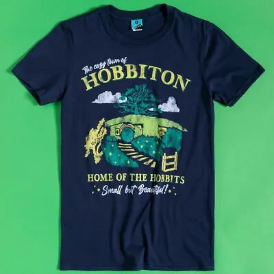 Buy The Cozy Town Of Hobbiton Navy T-Shirt : S,M,L,XL • 19.99£