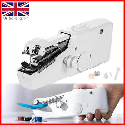 Buy Mini Handheld Portable Cordless Sewing Machine Hand Held Stitch Home Clothes UK • 7.59£