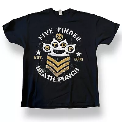 Buy Five Finger Death Punch FFDP Chevron Printed Band T-Shirt - Size XL - Gildan • 11.99£