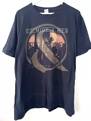 Buy Of Mice And Men Australia Tour 2015 Concert Fan Black Graphic Print T-shirt 2XL • 6.32£