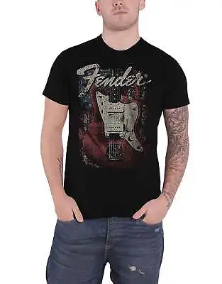 Buy Fender T Shirt Distressed Guitar USA Flag Logo New Official Mens Black • 14.93£