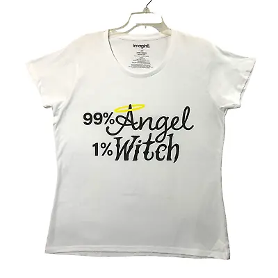 Buy Imagin8 Angel Witch T-shirt Ladies Women's Large White Halloween Short Sleeves • 9.72£