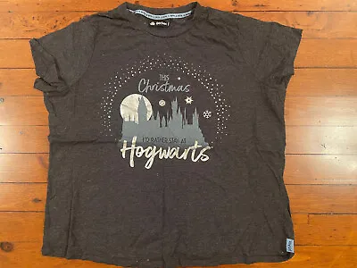 Buy Christmas Harry Potter Womens T-shirt ‘I’d Rather Stay At Hogwarts’ Size 20 • 4.50£