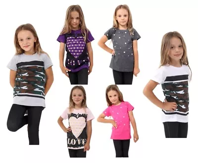 Buy Girls Boys Printed KIDS T-Shirts Causal Dance & Party Trendy Round Hem Kids Top • 4.99£