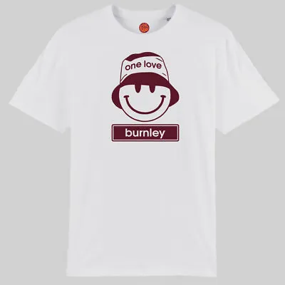 Buy One Love Smiley White Organic Cotton T-shirt Football Gift For Fans Of Burnley • 22.99£