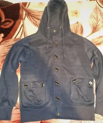 Buy ULTRAMAGNETIC Dark Blue Button Hoodie-Size Medium.GRAB YOURS TODAY! • 7.77£