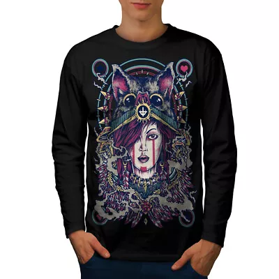 Buy Wellcoda Nature Spirit Mens Long Sleeve T-shirt, Mystical Graphic Design • 24.99£
