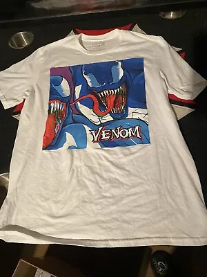 Buy Marvel Venom T-Shirt Youth Boys Medium White Blue Short Sleeve Spiderman • 6.43£
