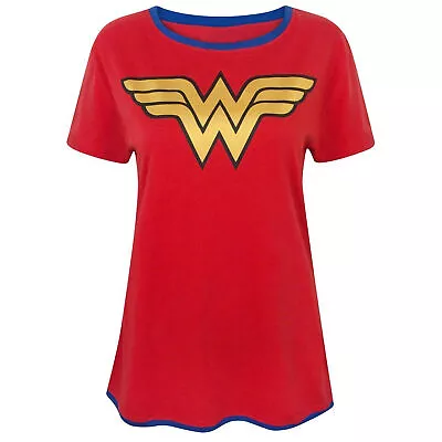 Buy Wonder Woman Womens/Ladies Metallic Logo T-Shirt NS5623 • 14.67£