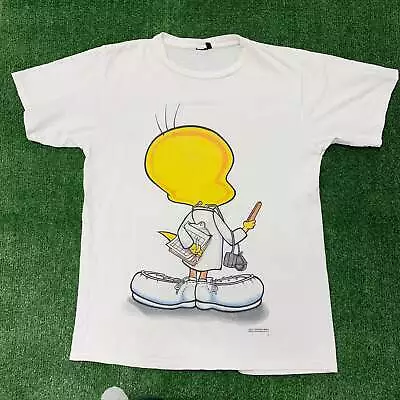 Buy Vintage T Shirt Mens Large White Single Stitch Graphic Print 90s Looney Tunes • 20£