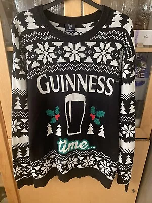 Buy Guinness Christmas Jumper Black Xmas St Patricks Day Pullover 3XL BNWT • 22.99£