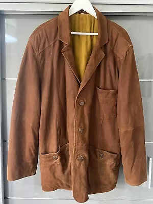 Buy Luxury Original Suede Leather Jacket Beautiful Condition Brown/Tan XXL • 20£