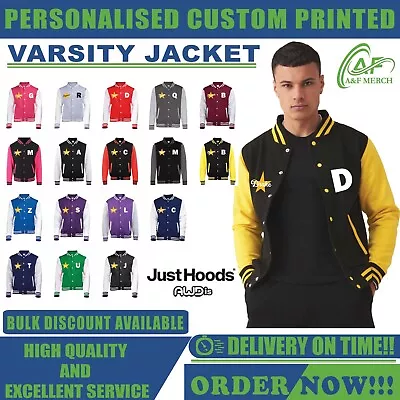 Buy Personalised Awdis Varsity Jacket Initial Your Name Family Baseball Style Star • 23.99£