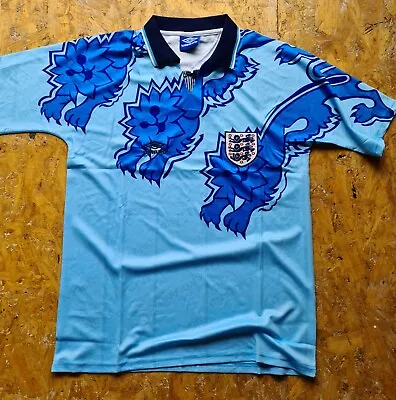 Buy England Football Shirt 1992 1990 1996 Rare Away Shirt Large L 22  Ptp • 40£