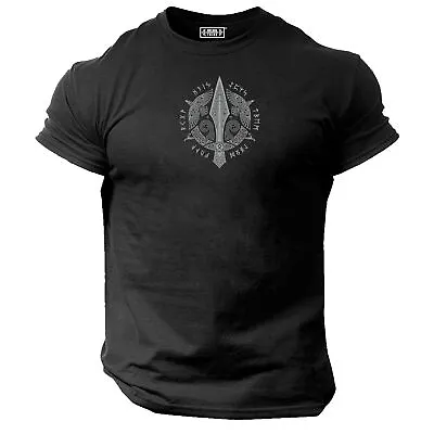 Buy Odin Spear T Shirt Gym Clothing Bodybuilding Workout Exercise Boxing Vikings Top • 10.99£