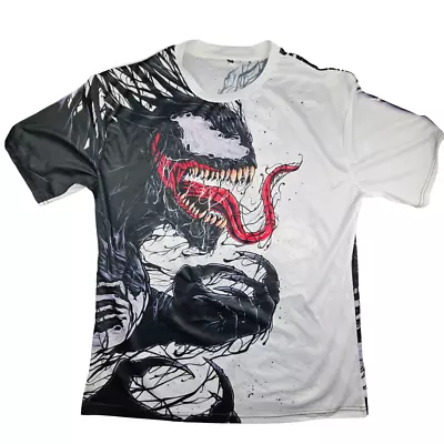 Buy Marvel Venom All Over Print Jersey T Shirt Size XL Mens Double Sided • 9.99£